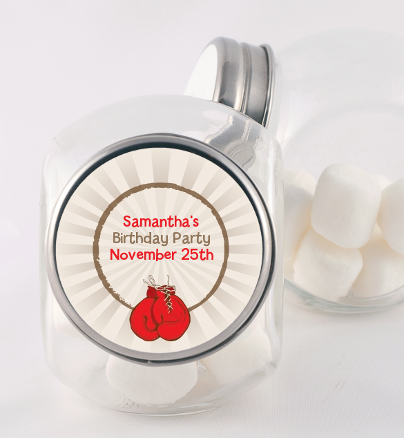 Boxing Gloves - Personalized Birthday Party Candy Jar