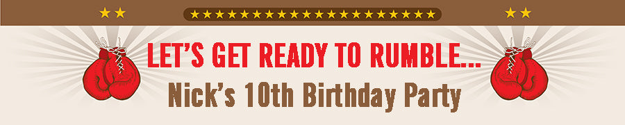 Boxing Gloves - Personalized Birthday Party Banners
