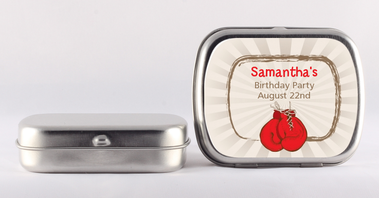 Boxing Gloves - Personalized Birthday Party Mint Tins