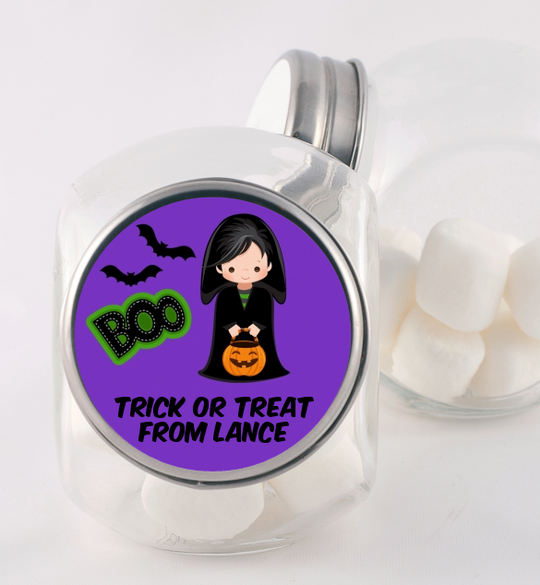 Boy Cape Costume - Personalized Halloween Candy Jar