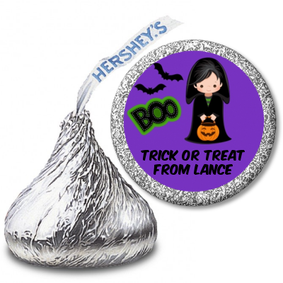 Boy Cape Costume - Hershey Kiss Halloween Sticker Labels
