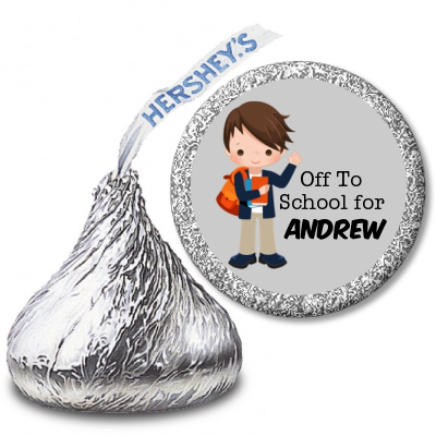 Boy Student - Hershey Kiss School Sticker Labels