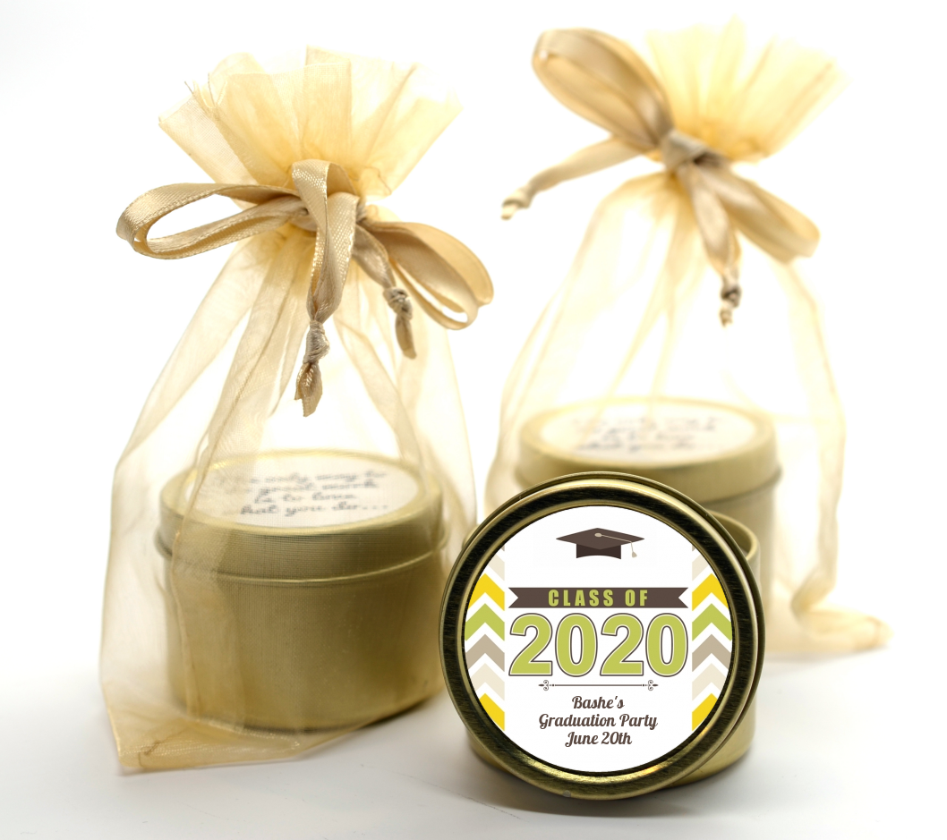 Brilliant Scholar - Graduation Party Gold Tin Candle Favors