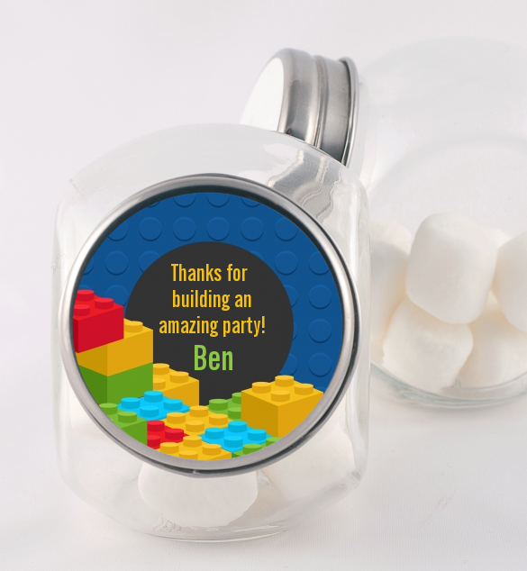 Building Blocks - Personalized Birthday Party Candy Jar