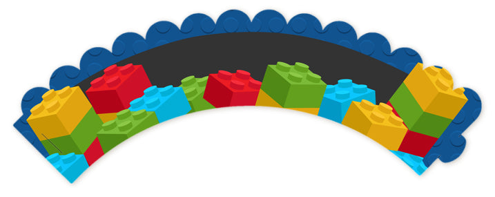 Building Blocks - Birthday Party Cupcake Wrappers