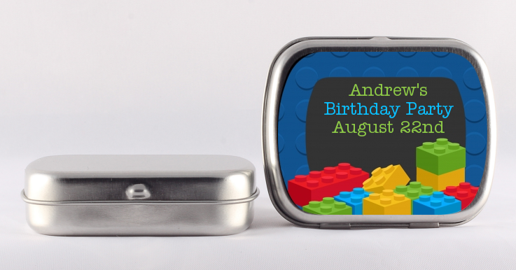 Building Blocks - Personalized Birthday Party Mint Tins