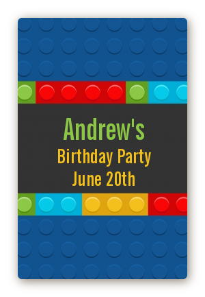 Building Blocks - Custom Large Rectangle Birthday Party Sticker/Labels