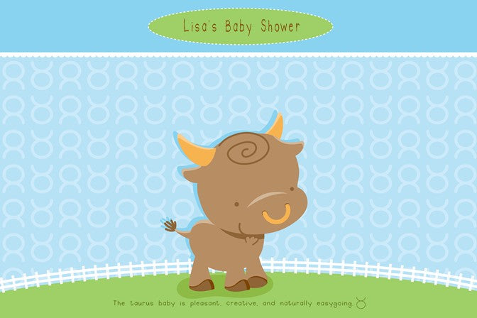 Bull | Taurus Horoscope - Personalized Baby Shower Placemats