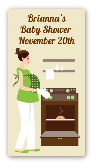 Bun in the Oven Neutral - Custom Rectangle Baby Shower Sticker/Labels