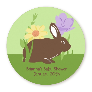 Bunny - Round Personalized Baby Shower Sticker Labels
