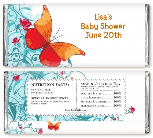 Butterfly Wishes - Personalized Birthday Party Candy Bar Wrappers