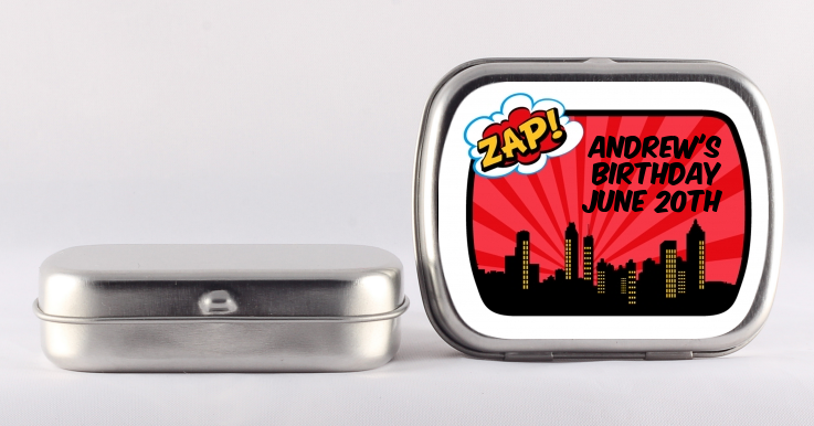 Calling All Superheroes - Personalized Birthday Party Mint Tins