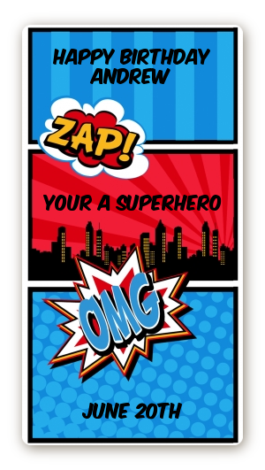 Calling All Superheroes - Custom Rectangle Birthday Party Sticker/Labels