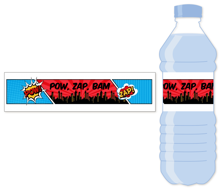 Calling All Superheroes - Personalized Birthday Party Water Bottle Labels