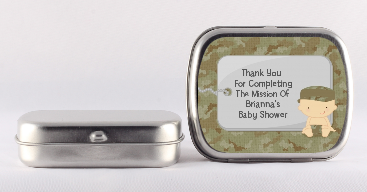 Camo Military - Personalized Baby Shower Mint Tins