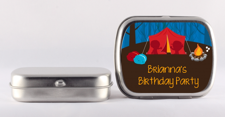 Camping - Personalized Birthday Party Mint Tins