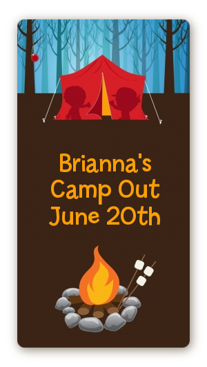 Camping - Custom Rectangle Birthday Party Sticker/Labels