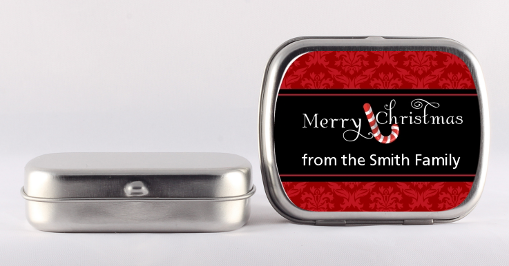 Candy Canes - Personalized Christmas Mint Tins