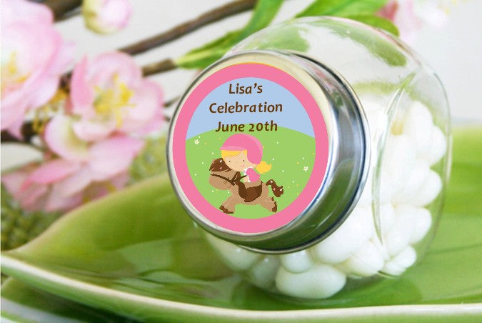 Horseback Riding - Personalized Birthday Party Candy Jar