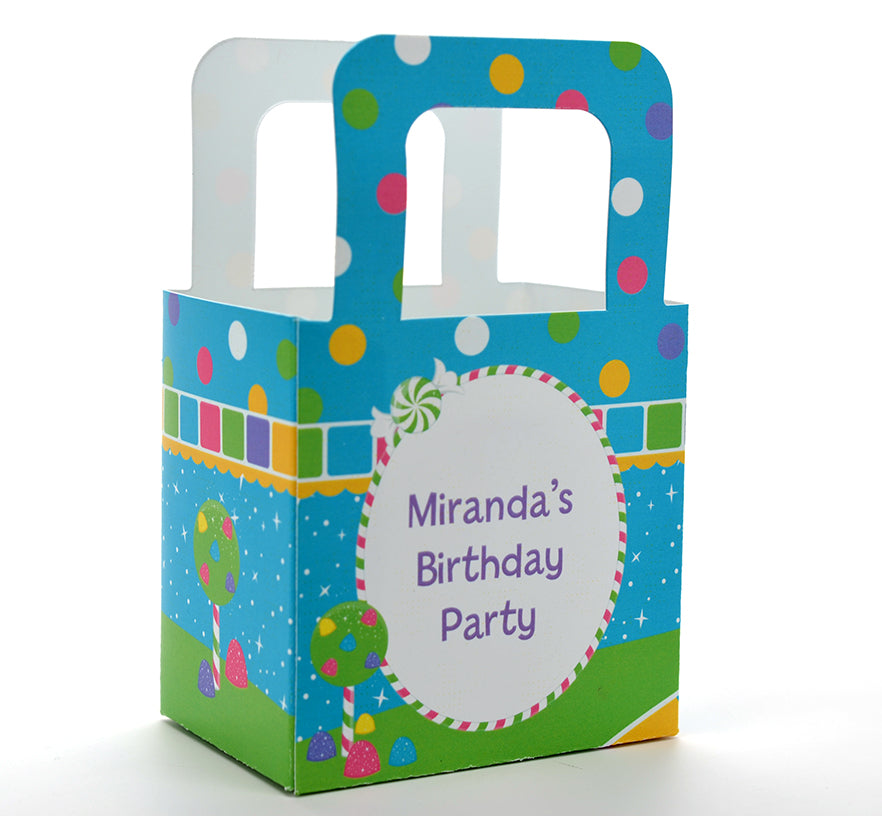 Candy Land - Personalized Birthday Party Favor Boxes