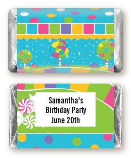Candy Land - Personalized Birthday Party Mini Candy Bar Wrappers