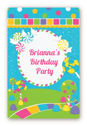 Candy Land - Custom Large Rectangle Birthday Party Sticker/Labels