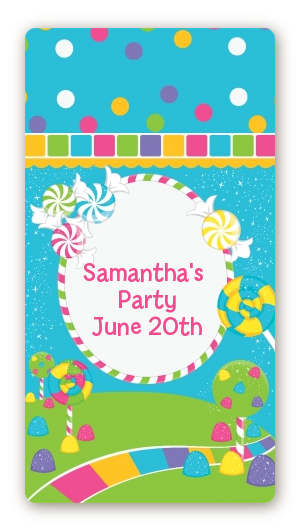Candy Land - Custom Rectangle Birthday Party Sticker/Labels