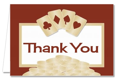 Casino Night/Poker Night - Birthday Party Thank You Cards