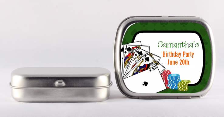 Casino Night Royal Flush - Personalized Birthday Party Mint Tins