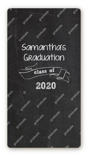 Chalkboard Celebration - Custom Rectangle Graduation Party Sticker/Labels