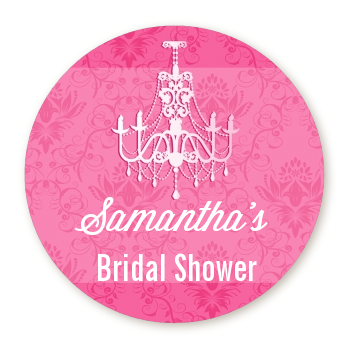 Chandelier - Round Personalized Bridal Shower Sticker Labels