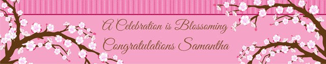 Cherry Blossom - Personalized Baby Shower Banners