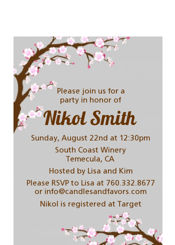 Cherry Blossom - Baby Shower Petite Invitations
