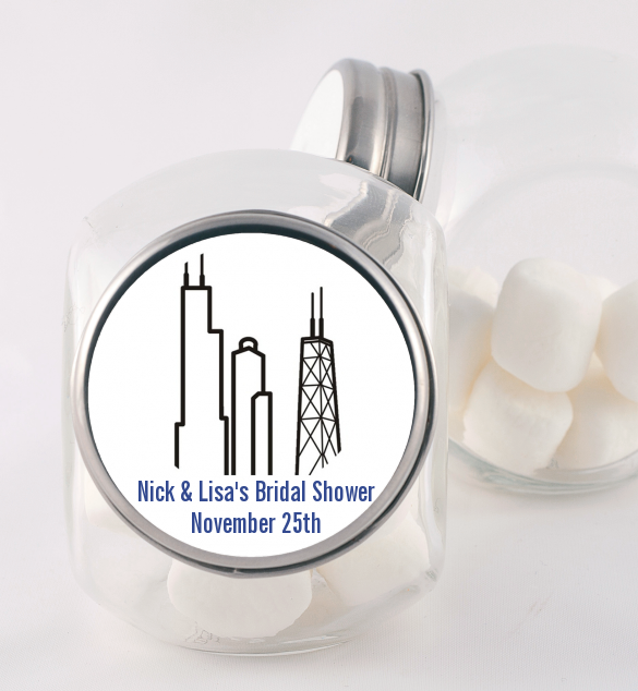 Chicago - Personalized Bridal Shower Candy Jar
