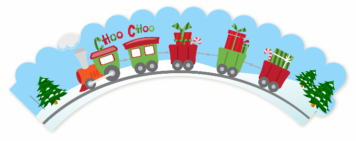 Choo Choo Train Christmas Wonderland - Baby Shower Cupcake Wrappers