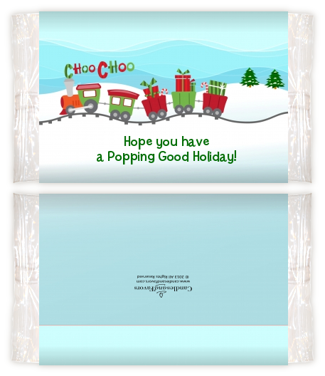 Choo Choo Train Christmas Wonderland - Personalized Popcorn Wrapper Christmas Favors