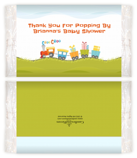 Choo Choo Train - Personalized Popcorn Wrapper Baby Shower Favors
