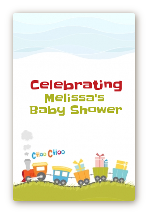 Choo Choo Train - Custom Large Rectangle Baby Shower Sticker/Labels