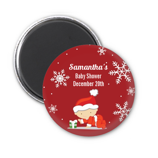 Christmas Baby Snowflakes - Personalized Baby Shower Magnet Favors