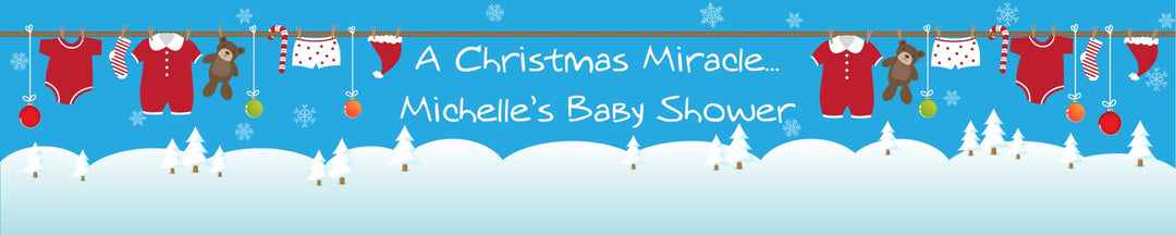 Clothesline Christmas - Personalized Baby Shower Banners