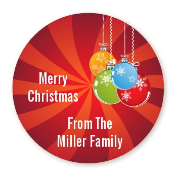 Christmas Ornaments - Round Personalized Christmas Sticker Labels