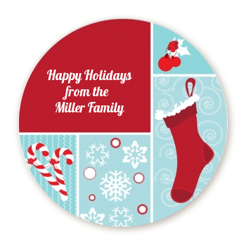 Christmas Spectacular - Round Personalized Christmas Sticker Labels