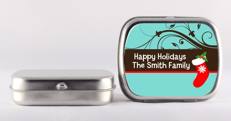 Christmas Tree and Stocking - Personalized Christmas Mint Tins