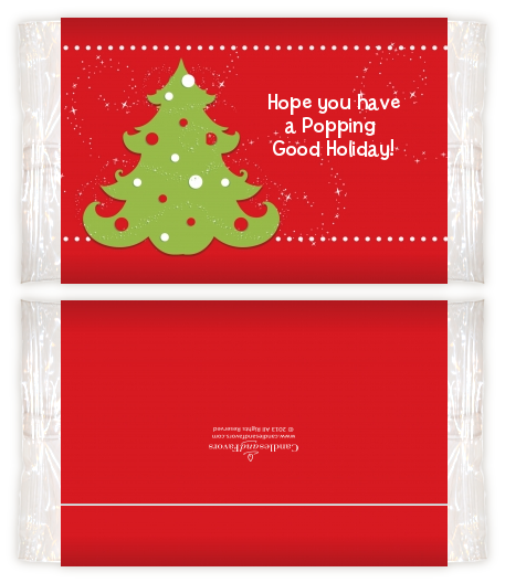 Christmas Tree - Personalized Popcorn Wrapper Christmas Favors