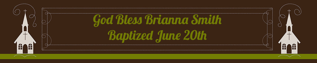 Church - Personalized Baptism / Christening Banners