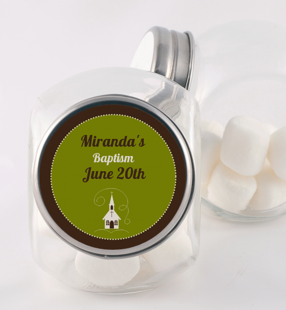 Church - Personalized Baptism / Christening Candy Jar