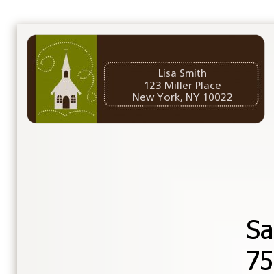 Church - Baptism / Christening Return Address Labels – Candles And Favors