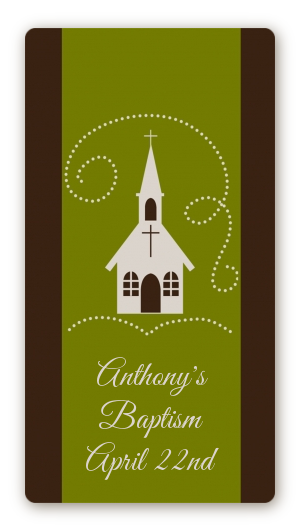 Church - Custom Rectangle Baptism / Christening Sticker/Labels