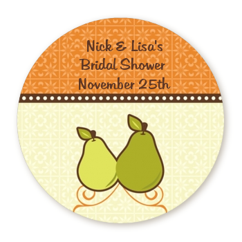 The Perfect Pair - Round Personalized Bridal Shower Sticker Labels