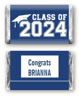 Class of 2023 Blue - Personalized Graduation Party Mini Candy Bar Wrappers